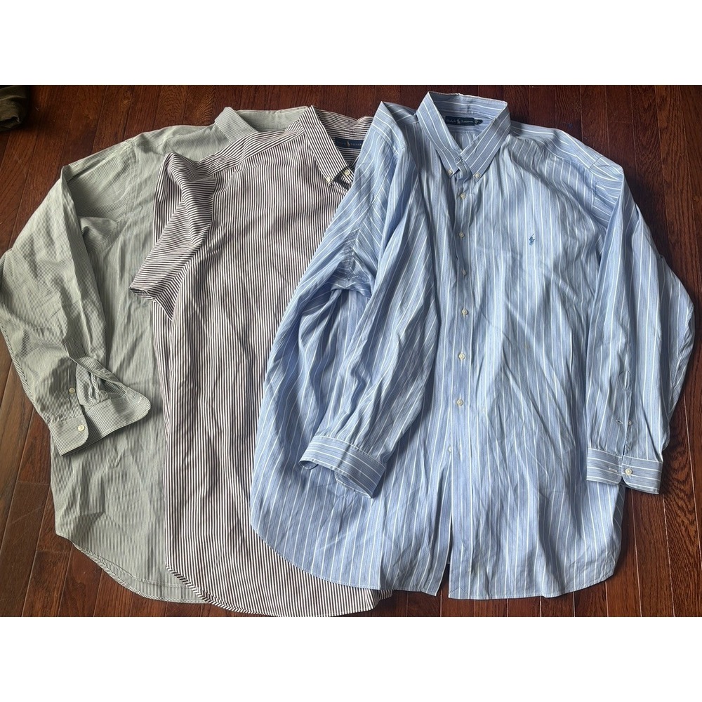 Polo Ralph Lauren 4XLT Button Up long Sleeve Shirt Lot Of 3 Striped
